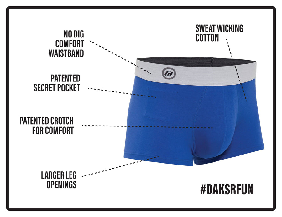 Fundaks Hidden Pocket Men's Underwear - Motion of the Ocean Blue -